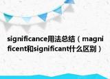 significance用法總結(jié)（magnificent和significant什么區(qū)別）