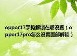 oppor17手勢解鎖在哪設置（oppor17pro怎么設置面部解鎖）