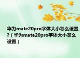 華為mate20pro字體大小怎么設(shè)置?（華為mate20pro字體大小怎么設(shè)置）