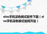 vivo手機深色模式軟件下載（vivo手機深色模式如何開啟）