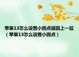 蘋(píng)果13怎么設(shè)置小圓點(diǎn)返回上一層（蘋(píng)果13怎么設(shè)置小圓點(diǎn)）