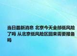 當(dāng)日最新消息 北京今天全部低風(fēng)險了嗎 從北京低風(fēng)險區(qū)回來需要報備嗎