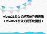 vivox21怎么關(guān)閉系統(tǒng)升級(jí)提示（vivox21怎么關(guān)閉系統(tǒng)更新）