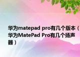 華為matepad pro有幾個(gè)版本（華為MatePad Pro有幾個(gè)揚(yáng)聲器）