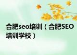 合肥seo培訓（合肥SEO培訓學校）