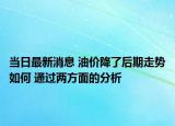 當(dāng)日最新消息 油價(jià)降了后期走勢(shì)如何 通過兩方面的分析