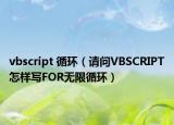 vbscript 循環(huán)（請問VBSCRIPT怎樣寫FOR無限循環(huán)）