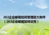 263企業(yè)郵箱如何管理超大附件（263企業(yè)郵箱如何設置）
