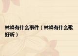林峰有什么事件（林峰有什么歌好聽）