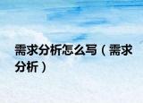 需求分析怎么寫（需求分析）
