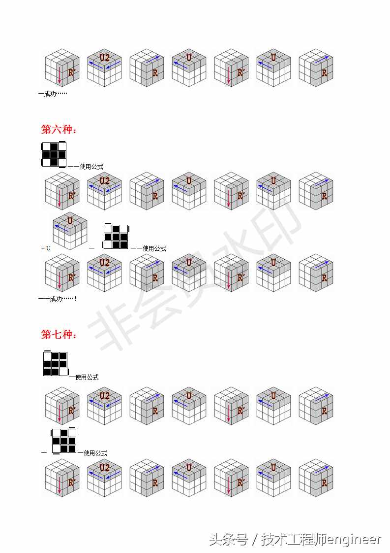 簡單易學的還原魔方的常用口訣公式及圖解