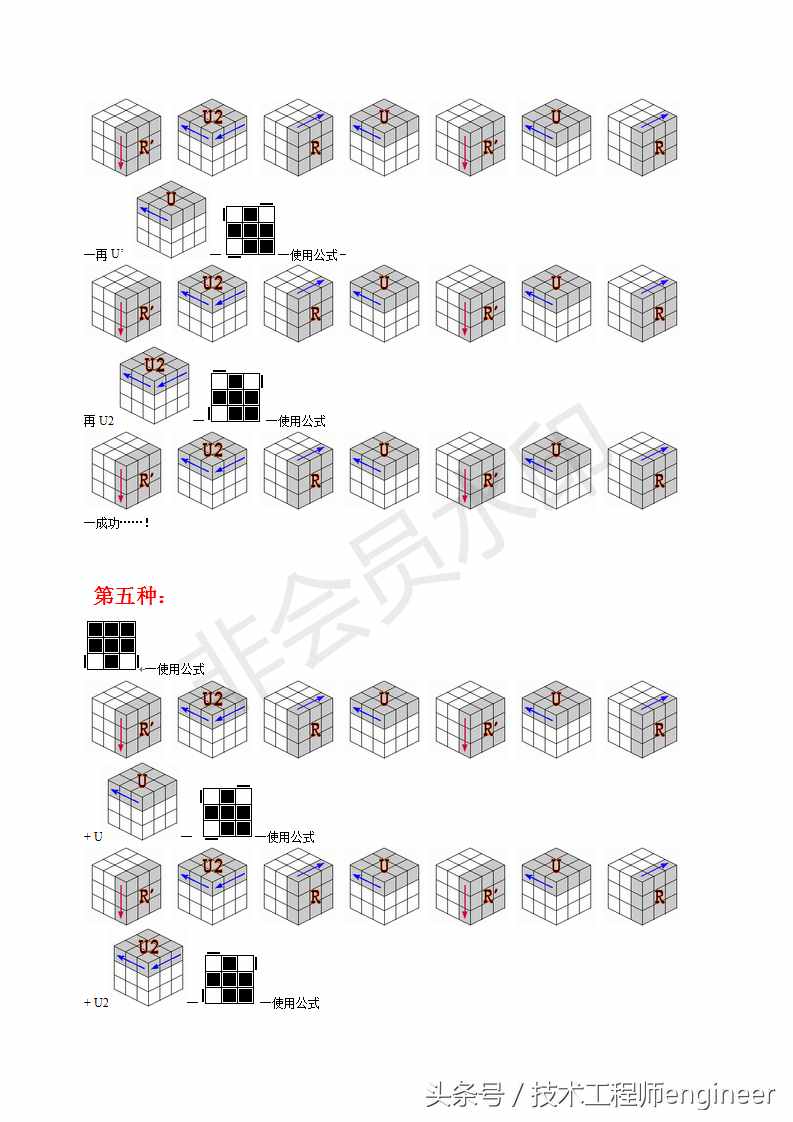 簡單易學的還原魔方的常用口訣公式及圖解