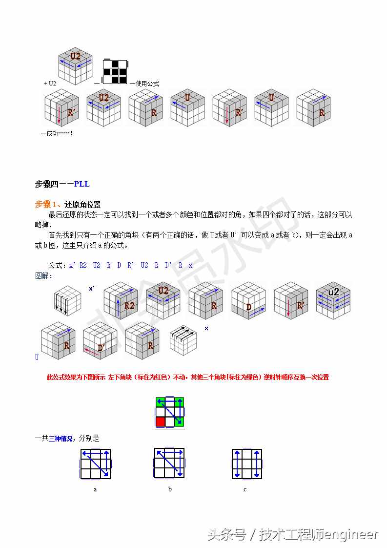 簡單易學的還原魔方的常用口訣公式及圖解