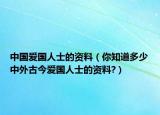 中國愛國人士的資料（你知道多少中外古今愛國人士的資料?）