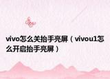 vivo怎么關(guān)抬手亮屏（vivou1怎么開啟抬手亮屏）