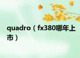 quadro（fx380哪年上市）