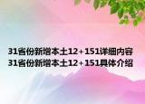 31省份新增本土12+151詳細(xì)內(nèi)容 31省份新增本土12+151具體介紹