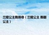 蘭陵公主隋煬帝（蘭陵公主 隋朝公主）