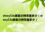 vivoy53s屏幕分辨率是多少（vivoy53s屏幕分辨率是多少）