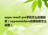 oppo reno5 pro手機(jī)怎么應(yīng)用加密（opporeno5pro應(yīng)用加密怎么設(shè)置）
