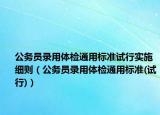 公務員錄用體檢通用標準試行實施細則（公務員錄用體檢通用標準(試行)）