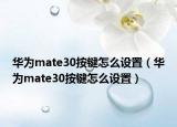 華為mate30按鍵怎么設(shè)置（華為mate30按鍵怎么設(shè)置）
