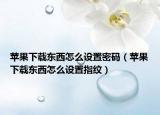 蘋果下載東西怎么設(shè)置密碼（蘋果下載東西怎么設(shè)置指紋）