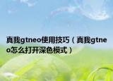 真我gtneo使用技巧（真我gtneo怎么打開(kāi)深色模式）