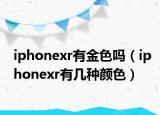 iphonexr有金色嗎（iphonexr有幾種顏色）
