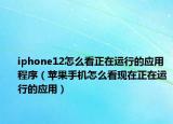 iphone12怎么看正在運行的應(yīng)用程序（蘋果手機怎么看現(xiàn)在正在運行的應(yīng)用）