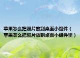 蘋果怎么把照片放到桌面小組件（蘋果怎么把照片放到桌面小組件里）