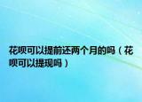 花唄可以提前還兩個(gè)月的嗎（花唄可以提現(xiàn)嗎）