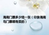 海南門票多少錢一張（印象海南島門票哪有賣的）