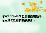 ipad pro2021怎么設(shè)置刷新率（ipad2021刷新率是多少）