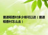 普通稻香村多少級可以進（普通稻香村怎么去）