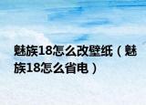 魅族18怎么改壁紙（魅族18怎么省電）