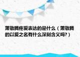 蕭敬騰疼愛表達(dá)的是什么（蕭敬騰的以愛之名有什么深刻含義嗎?）