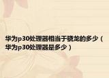 華為p30處理器相當(dāng)于驍龍的多少（華為p30處理器是多少）