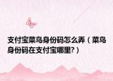 支付寶菜鳥身份碼怎么弄（菜鳥身份碼在支付寶哪里?）