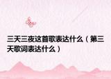 三天三夜這首歌表達(dá)什么（第三天歌詞表達(dá)什么）