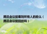 騰訊會議能看到所有人的臉么（騰訊會議能回放嗎）