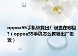 oppoa55手機(jī)恢復(fù)出廠設(shè)置在哪里?（oppoa55手機(jī)怎么恢復(fù)出廠設(shè)置）