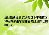 當(dāng)日最新消息 女子路過下水道發(fā)現(xiàn)50元找來雨傘掀翻后 錢上圖案讓她臉紅了