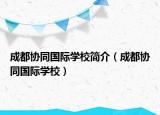 成都協(xié)同國際學校簡介（成都協(xié)同國際學校）