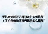 手機(jī)微信聊天記錄已備份如何恢復(fù)（手機(jī)備份微信聊天記錄怎么恢復(fù)）