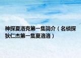 神探夏洛克第一集簡介（名偵探狄仁杰第一集夏洛洛）