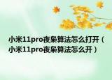 小米11pro夜梟算法怎么打開（小米11pro夜梟算法怎么開）