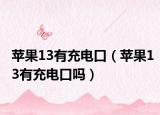 蘋果13有充電口（蘋果13有充電口嗎）