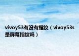 vivoy53有沒有指紋（vivoy53s是屏幕指紋嗎）