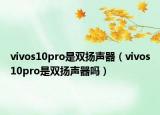 vivos10pro是雙揚(yáng)聲器（vivos10pro是雙揚(yáng)聲器嗎）